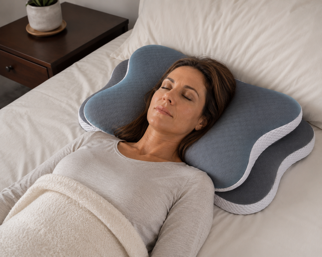 Sleep Pillow, Ergo Pillow for Sleep, Cervical Neck Sleeping Pillow, Contour Pillow for Side Sleepers, Ergonomic Rest Pillow with