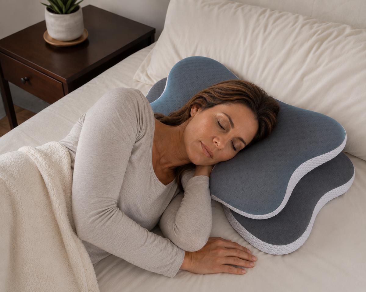 Sleep Pillow, Ergo Pillow for Sleep, Cervical Neck Sleeping Pillow, Contour Pillow for Side Sleepers, Ergonomic Rest Pillow with
